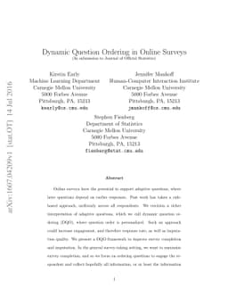 Dynamic Question Ordering in Online Surveys