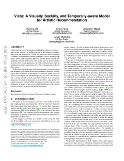 Vista: A Visually, Socially, and Temporally-aware Model for Artistic
  Recommendation