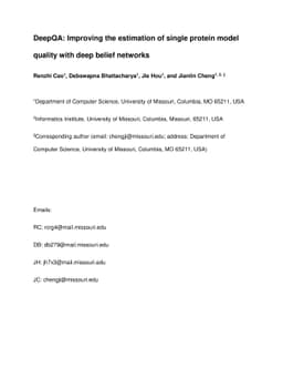 DeepQA: Improving the estimation of single protein model quality with
  deep belief networks