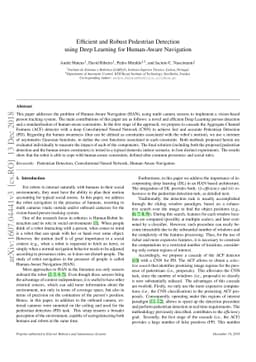 Efficient and Robust Pedestrian Detection using Deep Learning for
  Human-Aware Navigation