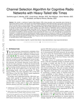 Channel Selection Algorithm for Cognitive Radio Networks with
  Heavy-Tailed Idle Times