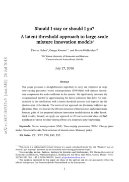 Should I stay or should I go? A latent threshold approach to large-scale
  mixture innovation models