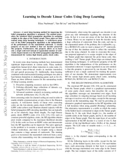 Learning to Decode Linear Codes Using Deep Learning