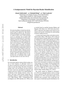 A Semiparametric Model for Bayesian Reader Identification