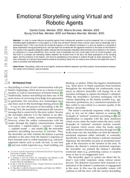 Emotional Storytelling using Virtual and Robotic Agents