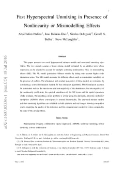 Fast Hyperspectral Unmixing in Presence of Nonlinearity or Mismodelling
  Effects