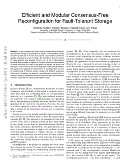 Efficient and Modular Consensus-Free Reconfiguration for Fault-Tolerant
  Storage