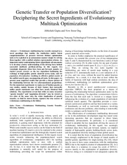 Genetic Transfer or Population Diversification? Deciphering the Secret
  Ingredients of Evolutionary Multitask Optimization