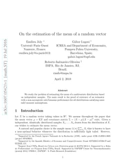 On the estimation of the mean of a random vector