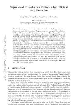 Supervised Transformer Network for Efficient Face Detection