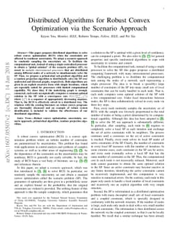 Distributed Algorithms for Robust Convex Optimization via the Scenario
  Approach