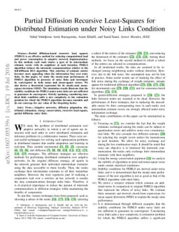 Partial Diffusion Recursive Least-Squares for Distributed Estimation
  under Noisy Links Condition
