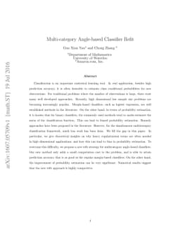 Multi-category Angle-based Classifier Refit