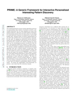 PRIIME: A Generic Framework for Interactive Personalized Interesting
  Pattern Discovery