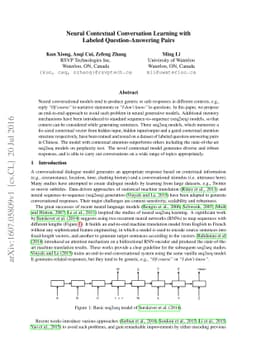 Neural Contextual Conversation Learning with Labeled Question-Answering
  Pairs