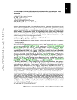 Supervised Anomaly Detection in Uncertain Pseudoperiodic Data Streams