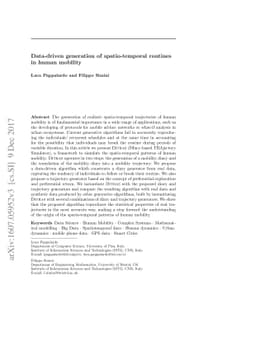 Data-driven generation of spatio-temporal routines in human mobility