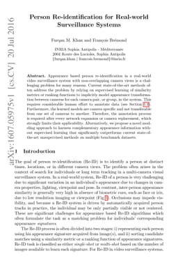 Person Re-identification for Real-world Surveillance Systems