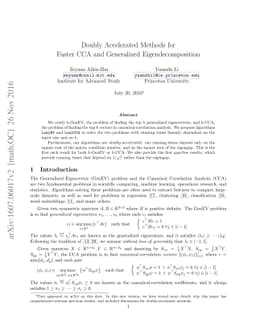 Doubly Accelerated Methods for Faster CCA and Generalized
  Eigendecomposition