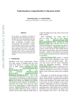 Exploring phrase-compositionality in skip-gram models