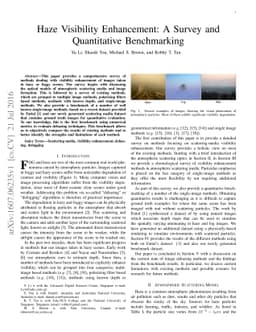 Haze Visibility Enhancement: A Survey and Quantitative Benchmarking