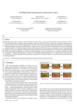 Left/Right Hand Segmentation in Egocentric Videos