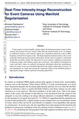 Real-Time Intensity-Image Reconstruction for Event Cameras Using
  Manifold Regularisation
