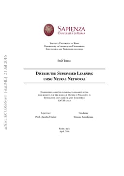 Distributed Supervised Learning using Neural Networks