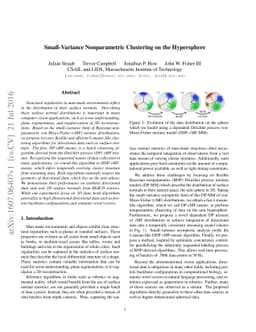 Small-Variance Nonparametric Clustering on the Hypersphere