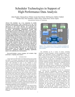 Scheduler Technologies in Support of High Performance Data Analysis