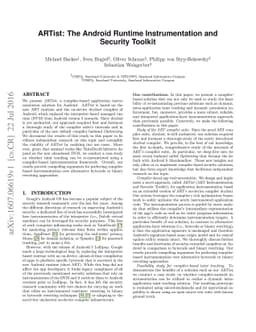 ARTist: The Android Runtime Instrumentation and Security Toolkit