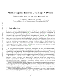 Multi-Fingered Robotic Grasping: A Primer