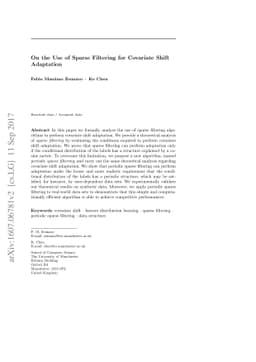 On the Use of Sparse Filtering for Covariate Shift Adaptation
