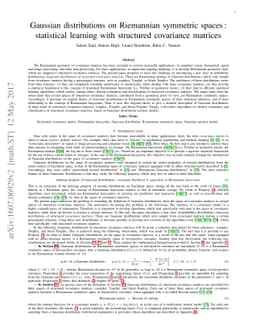 Gaussian distributions on Riemannian symmetric spaces: statistical
  learning with structured covariance matrices
