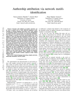 Authorship attribution via network motifs identification
