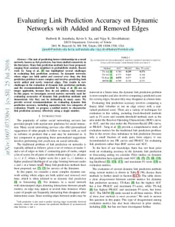 Evaluating Link Prediction Accuracy on Dynamic Networks with Added and
  Removed Edges