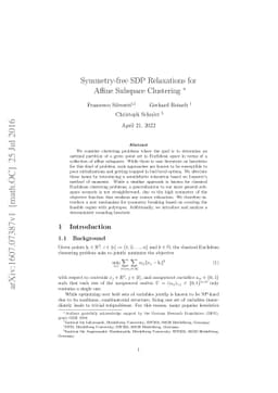 Symmetry-free SDP Relaxations for Affine Subspace Clustering