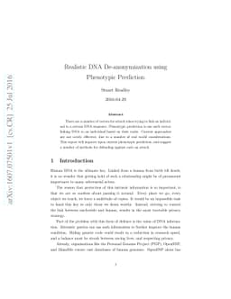 Realistic DNA De-anonymization using Phenotypic Prediction