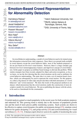 Emotion-Based Crowd Representation for Abnormality Detection