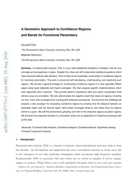 A Geometric Approach to Confidence Regions and Bands for Functional
  Parameters