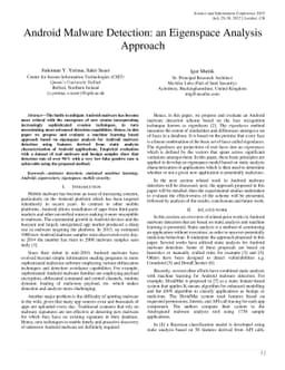 Android Malware Detection: an Eigenspace Analysis Approach