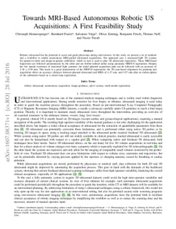 Towards MRI-Based Autonomous Robotic US Acquisitions: A First
  Feasibility Study