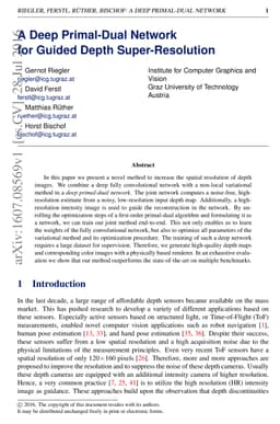 A Deep Primal-Dual Network for Guided Depth Super-Resolution