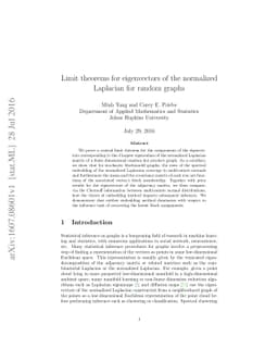 Limit theorems for eigenvectors of the normalized Laplacian for random
  graphs