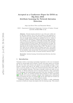 Attribute Learning for Network Intrusion Detection