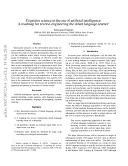Cognitive Science in the era of Artificial Intelligence: A roadmap for
  reverse-engineering the infant language-learner
