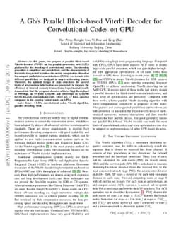 A Gb/s Parallel Block-based Viterbi Decoder for Convolutional Codes on
  GPU