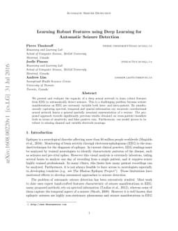 Learning Robust Features using Deep Learning for Automatic Seizure
  Detection
