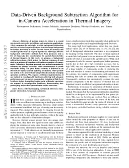 Data-Driven Background Subtraction Algorithm for in-Camera Acceleration
  in Thermal Imagery
