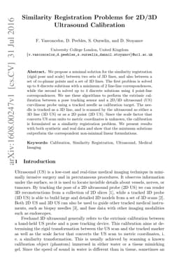 Similarity Registration Problems for 2D/3D Ultrasound Calibration